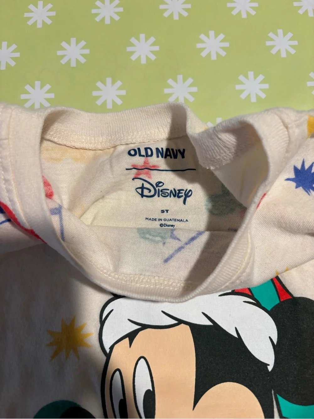 Old Navy White Kids Tee with Multicolor Mickey Graphic